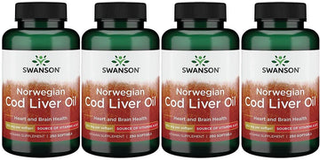 Swanson Cod Liver Oil 1250 Iu A/135 Iu D 250 Sgels (4 Pack)