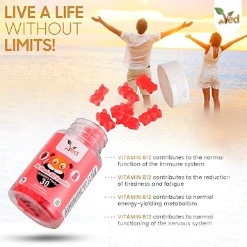 Vitamin B12 Gummies Kids,15 Day Supply, Natural Strawberry Flavour, 30 Chewable Vegan Gummies, Vegetarian Friendly, Energy & Immune System, Kids Vitamin B12 Gummies, GMO & Gluten Free. : Amazon.co.uk: Health & Personal Care
