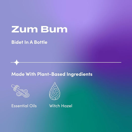 Indigo Wild Zum Bum Bidet In A Bottle - Natural, Portable Bidet - Ideal For Women & Men - Includes Witch Hazel, Vegetable Glycerin & Essential Oils - 4 Fl Oz