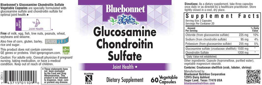 Bluebonnet Glucosamine Chondroitin Sulfate Supplement, 60 Count