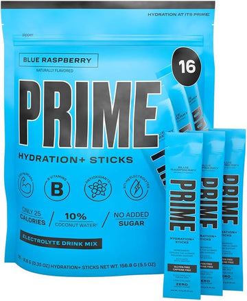 Prime Hydration+ Sticks Blue Raspberry | Hydration Powder Single Serve