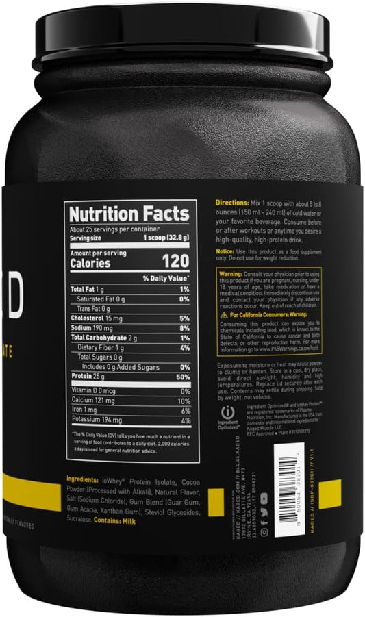 Kaged Whey Protein Isolate Powder | Chocolate | 100% Pure Low Lactose