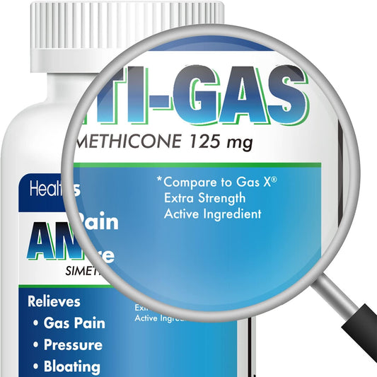 Healtha2Z Gas Relief Simethicone 125Mg Extra Strength ā Fast Relief From Gas, Bloating & Stomach Discomfort