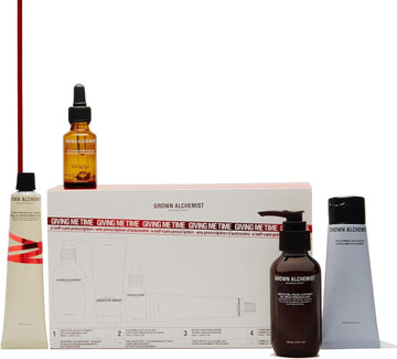 Grown Alchemist Giving Me Time, Limited Edition Gift Set & Value Pack - 100Ml Gentle Gel Facial Cleanser, 75Ml Polishing Exfoliator, 25Ml Instant Smoothing Serum & 65Ml Skin Renewal Day Cream