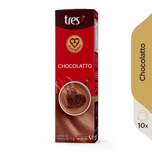 3 Corações Cápsula Chocolatto Tres - 10 Unidades