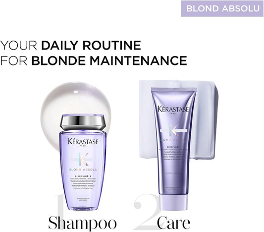 Kérastase Blond Absolu Shampoo And Conditioner Set, Routine For Blonde Hair Including Bleached And Highlighted Hair, Formulated With Hydrating And Illuminating Hyaluronic Acid, Duo Set