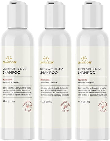 Swanson Biotin Shampoo With Silica 8 Fl Ounce (237 Ml) Liquid (3 Pack)