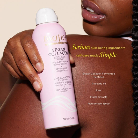 Pacifica Beauty, Vegan Collagen Body Milk Spray, Hydrating, Nourishing, Moisturizer, Fast-Absorbing Lotion for Dry Skin, Light Floral Scent, Non-Aerosol, Paraben Free, Vegan + Cruelty Free