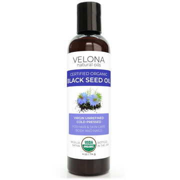 Velona Black Cumin Seed Oil Usda Certified Organic - 4 Oz | 100% Pure And Natural Carrier Oil | Unrefined, Cold Pressed | Hair, Body And Skin Care | Use Today - Enjoy Results