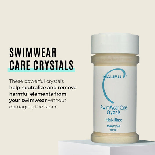 Malibu C Swimwear Care Crystals Laundry Rinse - Detergent Powder Alternative For Chlorine Removal & Activewear Protection - Color-Safe Formula - Cleans & Deodorizes Fabric (3 Ounce)
