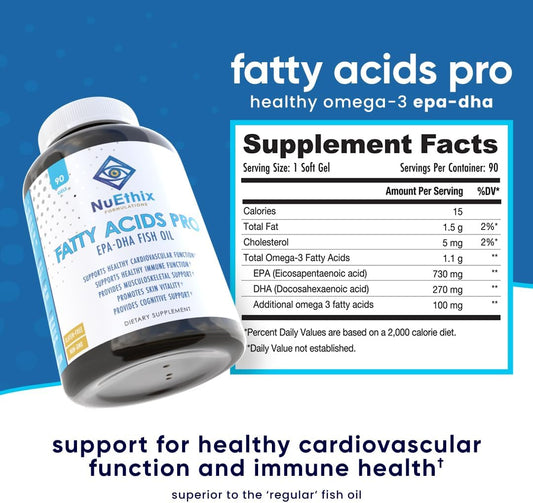 NuEthix Formulations Fatty Acids Pro EPA-DHA Fish Oil Dietary Suppleme