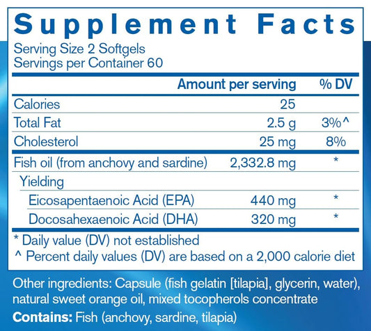 Pharmax Finest Pure Fish Oil Capsules | Supports Brain Function | 120 Capsules