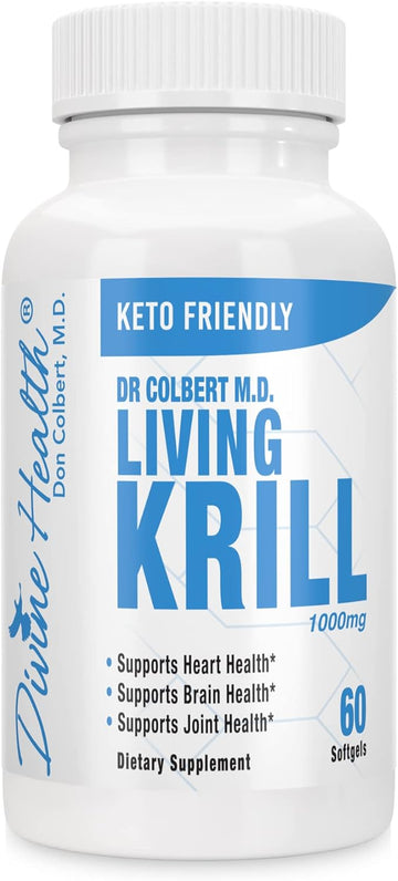 Dr.Colbert's Keto Zone? Living Krill Oil 1000mg Per Softgel Plus DHA &