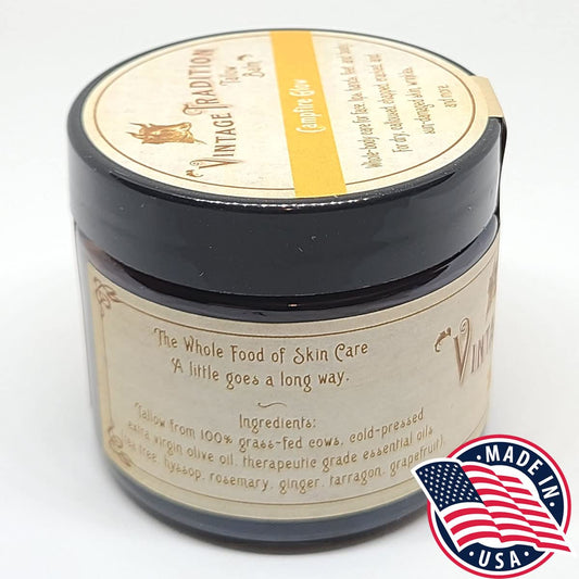 Vintage Tradition Beef Tallow All Purpose Balm - Healing, Hydrating Warm Ginger Skin Care Salve Replaces Body Lotion, Hand Cream, More - Essential Oil, Olive Oil, And Grass-Fed Tallow, 2 Fl. Oz