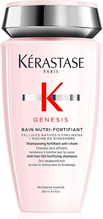 Kérastase Genesis, Nourishing & Fortifying Shampoo, For Weakened Hair, With Ginger Root & Edelweiss Flower, Bain Nutri-Fortifiant, 250Ml