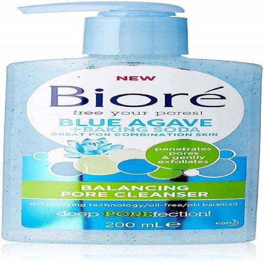 Biore Blue Agave + Baking Soda Pore Balancing Cleanser for Combination Skin 200 ml : Amazon.co.uk: Beauty