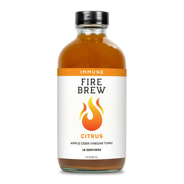 Fire Brew Immune - Citrus Apple Cider Vinegar Wellness Tonic | 16 Concentrated Shots Of Healthiest Organic Ingredients To Strengthen Immune System, And Improve Digestion – 8Oz