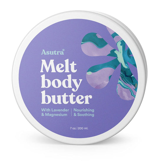 Asutra Bundle Set, 2 Products - 1 Magnesium Body Butter Lotion W/Lavender Scent And 1 Topical Magnesium Chloride Oil Spray W/Lavender & Melatonin