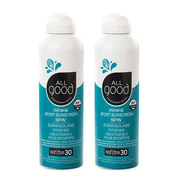 All Good Sport Sunscreen Spray - Uva/Uvb Broad Spectrum Spf 30 - Water Resistant, Coral Reef Friendly - Zinc, Calendula, Aloe (6 Oz)