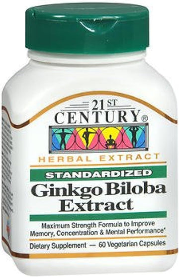 21St Century Ginkgo Biloba Extract Vegetarian Capsules - 60 Ct, Pack Of 3