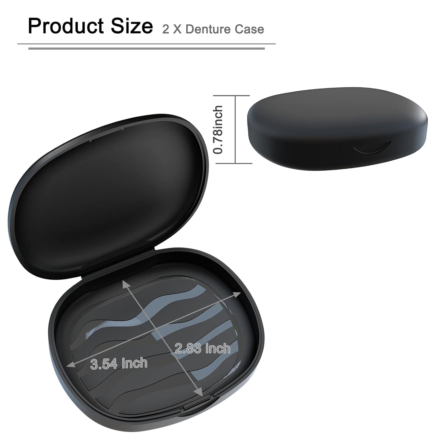 2Pcs Retainer Case Denture Case: Bvn Orthodontic Dental Case, Slim Braces Case, Mouth Guard Case, Denture Box, Teeth Aligner Case, Night Guard Case Container Storage Holder Black. : Health & Household