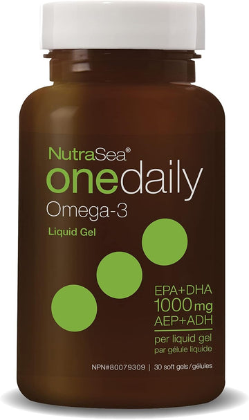 By Nature'S Way Omega-3 One Daily, Liquid Gels, Fresh Mint, 60 Liquid Gels, 1000 Mg Omega-3 (575 Mg Epa, 425 Mg Dha), Non-Gmo