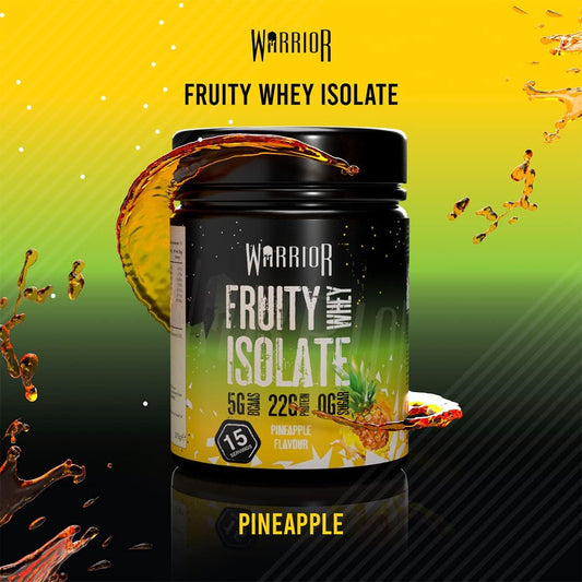Warrior Fruity Clear Whey Isolate – Rapid Digesting Protein Powder – Refreshingly Fruit Flavoured Shakes – Easy To Drink & Consume Post Workout, Low Sugar, 15 Servings (Pineapple, 375G)