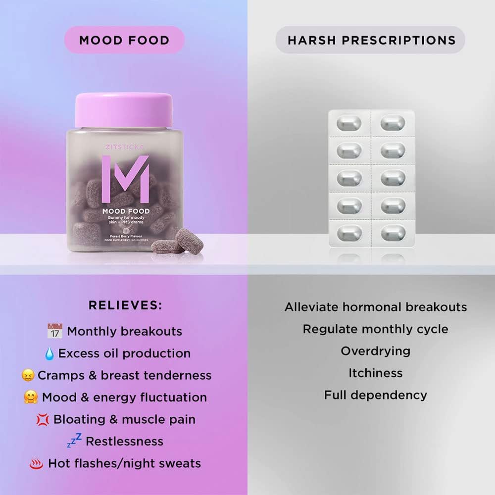 ZitSticka Hormonal Support Supplement for Women - Mood Food 60 Gummies