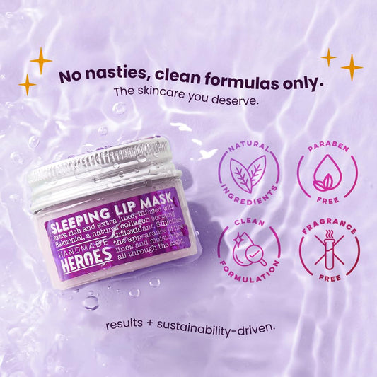 3 piece Bakuchiol Skin Care with 2% Bakuchiol Face Oil, Lip Mask and Lip Scrub, Collagen Boosting Radiant Skin and Line Smoothing by Handmade Heroes