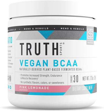 Vegan Bcaa Powder- 2:1:1 Ratio Natural Bcaas Amino Acids Powder For Energy, Muscle Building, Post Workout Recovery Drink For Muscle Recovery (Pink Lemonade, 30 Servings)