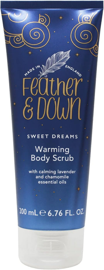 Feather & Down Warming Body Scrub (200Ml) - With Calming Lavender & Chamomile Essential Oils. Exfoliates & Gently Warms Tired Muscles. Relieving Tensions From The Day. (Pack Of 2)