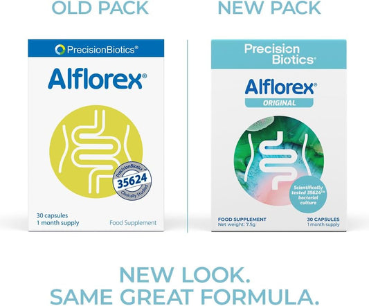 Alflorex Original 12 Week Plan - Daily Gut Health Probiotics Supplement With Unique Bifidobacterium Longum Bacteria Strain 35624 - Bacterial Cultures - 90 Capsules