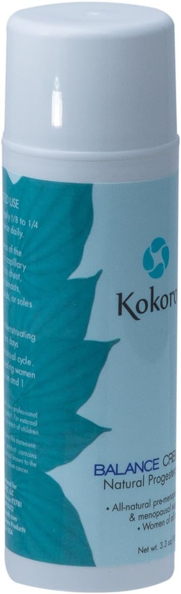 Kokoro Balance Creme – Crème Naturelle À La Progestérone Pour Femmes, 3.3 Oz, Sans Parabènes, Soutien Ménopause