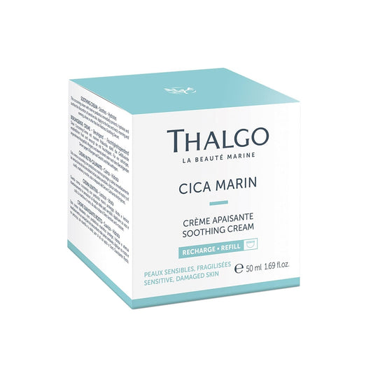 Thalgo Soothing Cream From The Professional Product Line Cica Marin. Repairs, Soothes And Strengthens Sensitive And Weakened Skin. Environmentally Friendly Refill Capsule