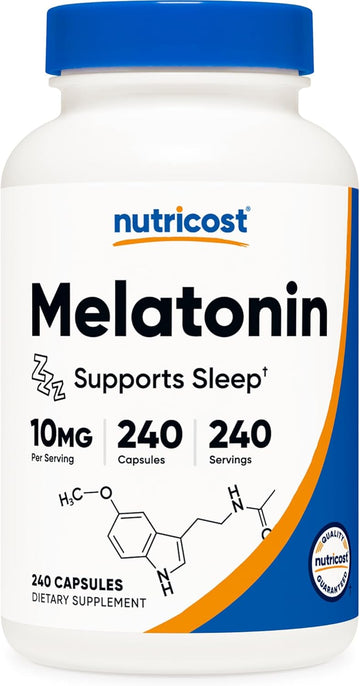 Nutricost Melatonin 10Mg, 240 Capsules, Non-Gmo & Gluten Free