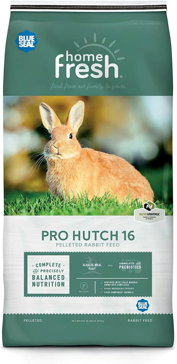 Blue Seal Home Fresh Pro Hutch 16 Pelleted Rabbit Food- 50 Lb. Bag | Alfalfa-Based Bunny Feed Meal Promoting A Healthy Digestive System And Proper Feed Intake