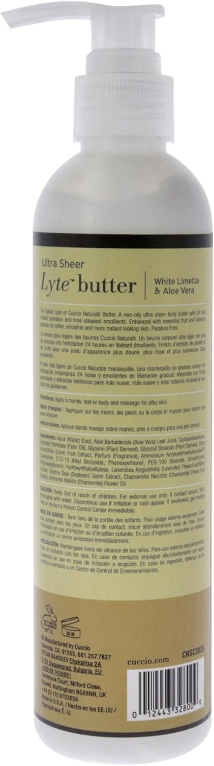 Cuccio White Limetta & Aloe Vera Lyte Body Butter 237ml (8oz),I0090888 : Amazon.co.uk: Beauty