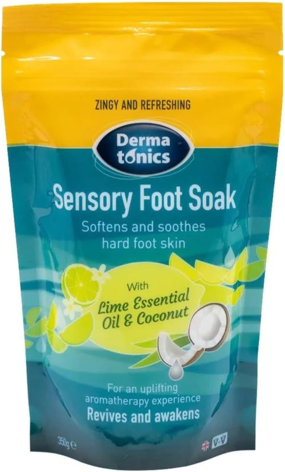 Dermatonics Sensory Foot Soak | Softens and Soothes Hard Foot Skin | With Lime Essential Oil and Coconut | Revieves and Awakens | Suitable for Vegans | 350 g : Amazon.co.uk: Beauty