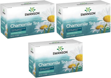 Swanson 100% Certified Organic Chamomile Tea 20 Bag(S) (3 Pack)