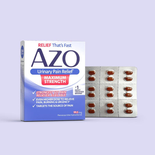 Azo Max Blistered Tablets – Maximum Strength Urinary Pain Relief, 12 Tablets