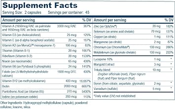 Ayush Herbs Multi, All-Natural High Antioxidant Multivitamin For Women And Men, Active B Vitamin And Chelated Mineral Supplements, Daily Vitamins For Adults, 90 Vegetarian Capsules
