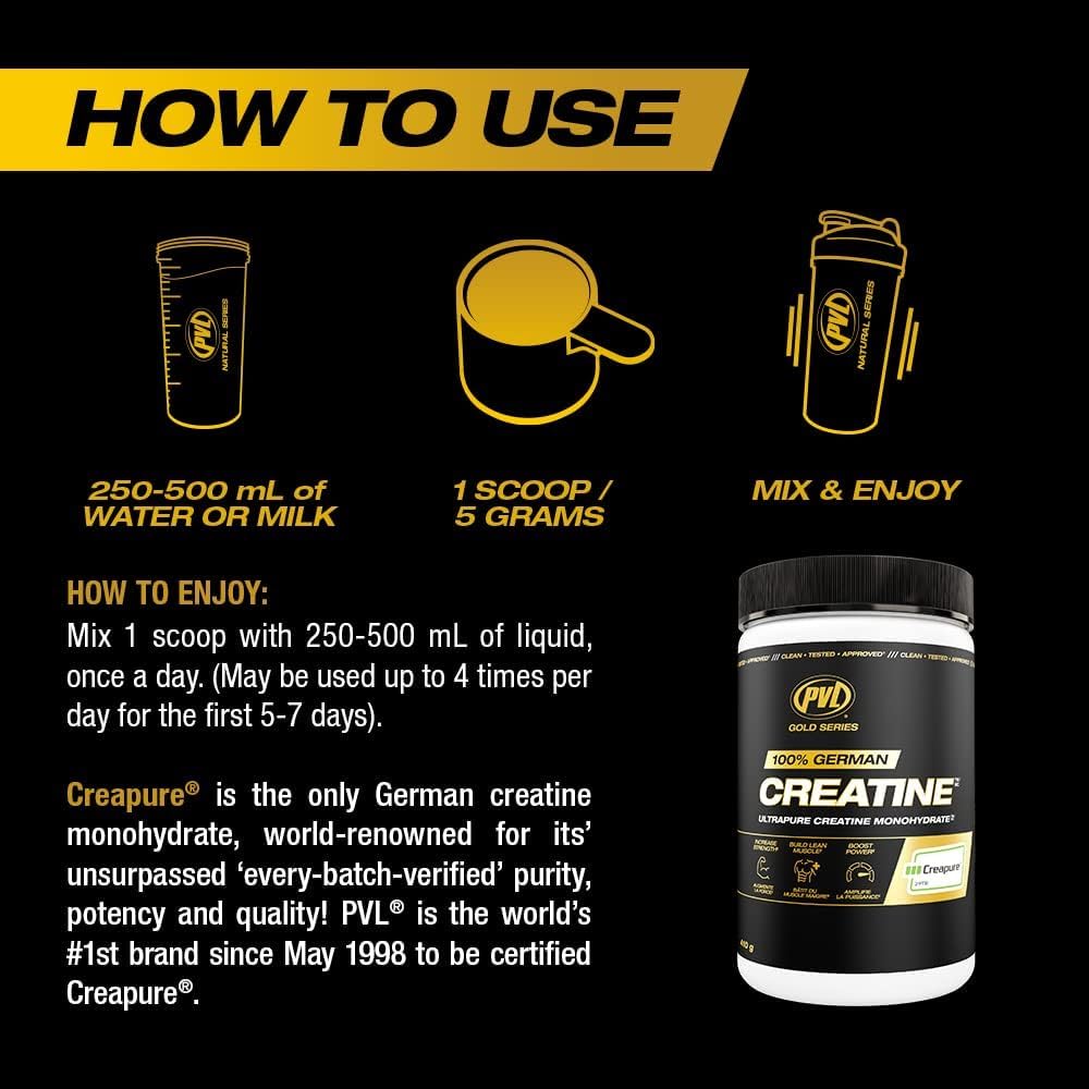 Pvl Creapure Creatine - 100% Pure German Creatine Monohydrate Powder - 82 Servings - 410 G : Health & Household