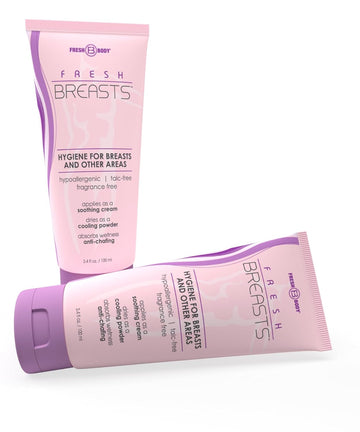 Fresh Body FB Fresh Breasts Anti Chafing Deodorant Lotion to Powder, 3.4oz (2 Pack) - Anti Chafe Cream Whole Body Deodorant for Women, Inner Thighs & Areas that Sweat, No Talc, Aluminum and Fragrance