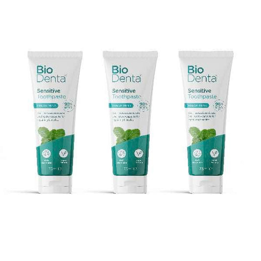 Biodenta Natural Whitening Toothpaste Sensitive Vegan-3Pk