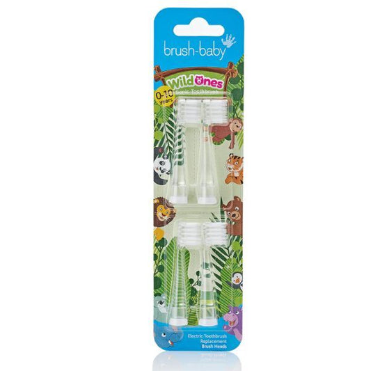 Brush Baby Wildones⢠Replacement Kids Toothbrush Heads (4Pk)