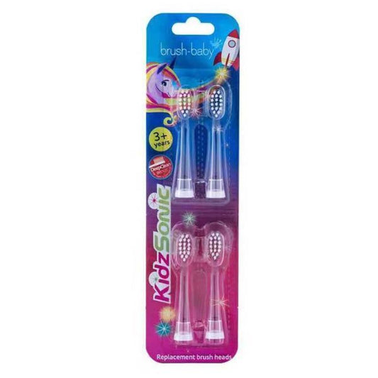 Brush Baby KidzsonicÂŽ Replacement Brush Heads 3+ Yrs (4Pack)