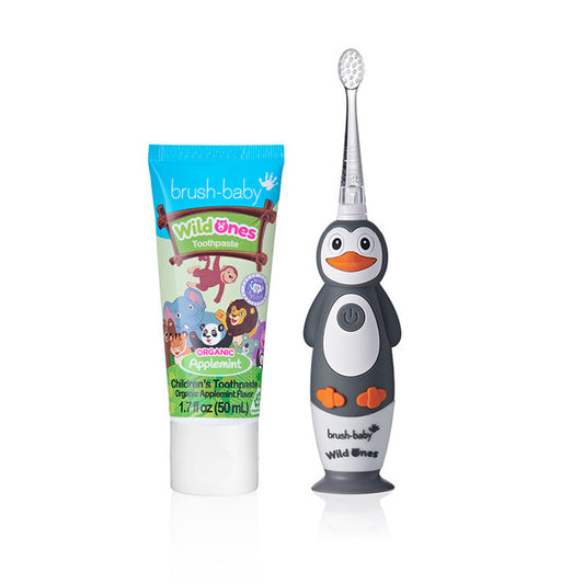 Brush Baby Wildones-Penguin Toothbrush & Applemint T'Paste