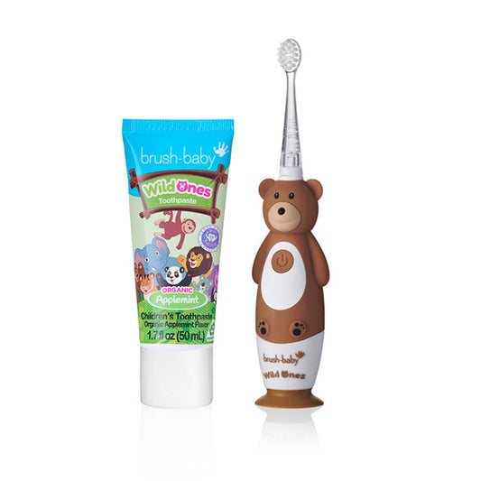 Brush Baby Wildones⢠Bear Toothbrush & Applemint Toothpaste