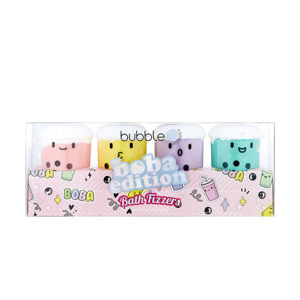 Bubble T Cosmetics Boba Tea Bath Bomb Fizzer Gift Set (4 X 100G)