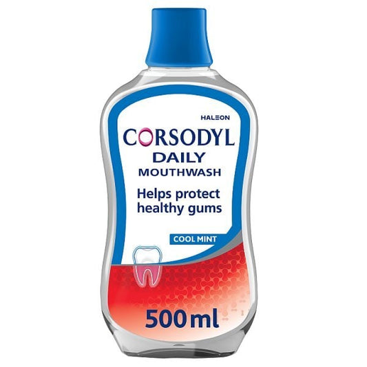 Corsodyl Daily Alcohol Free Mouthwash Cool Mint 500Ml